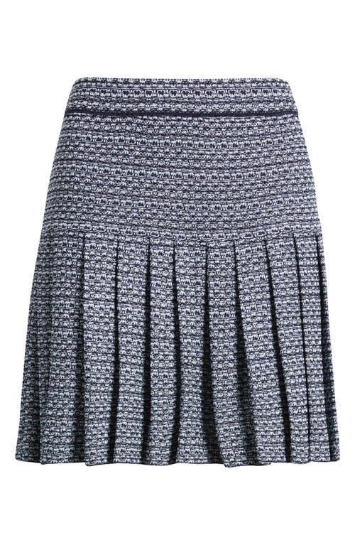 Misook X Lani Lynn Pleated Drop-waist Tweed Mini Skirt In Gray
