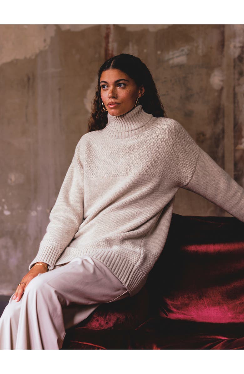 Celtic & Co. Lambswool Funnel Neck Sweater, Alternate, color, Oatmeal