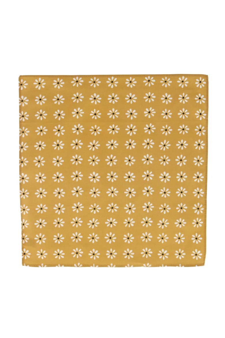Mary's Rose Daisy Cotton Handkerchiefs, Alternate, color, Black, White, Gold