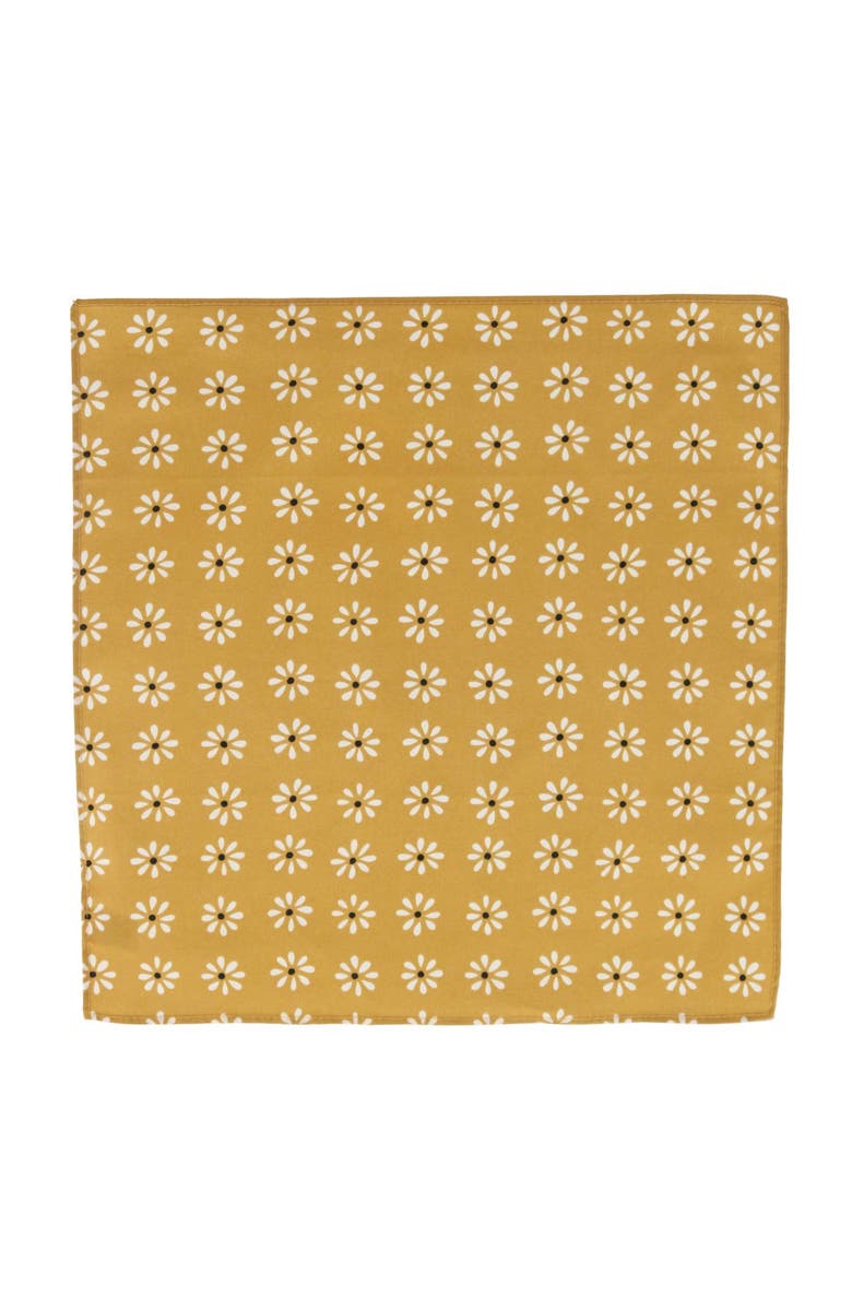 Trafalgar Mary's Rose Daisy Cotton Handkerchiefs, Alternate, color, Black, White, Gold