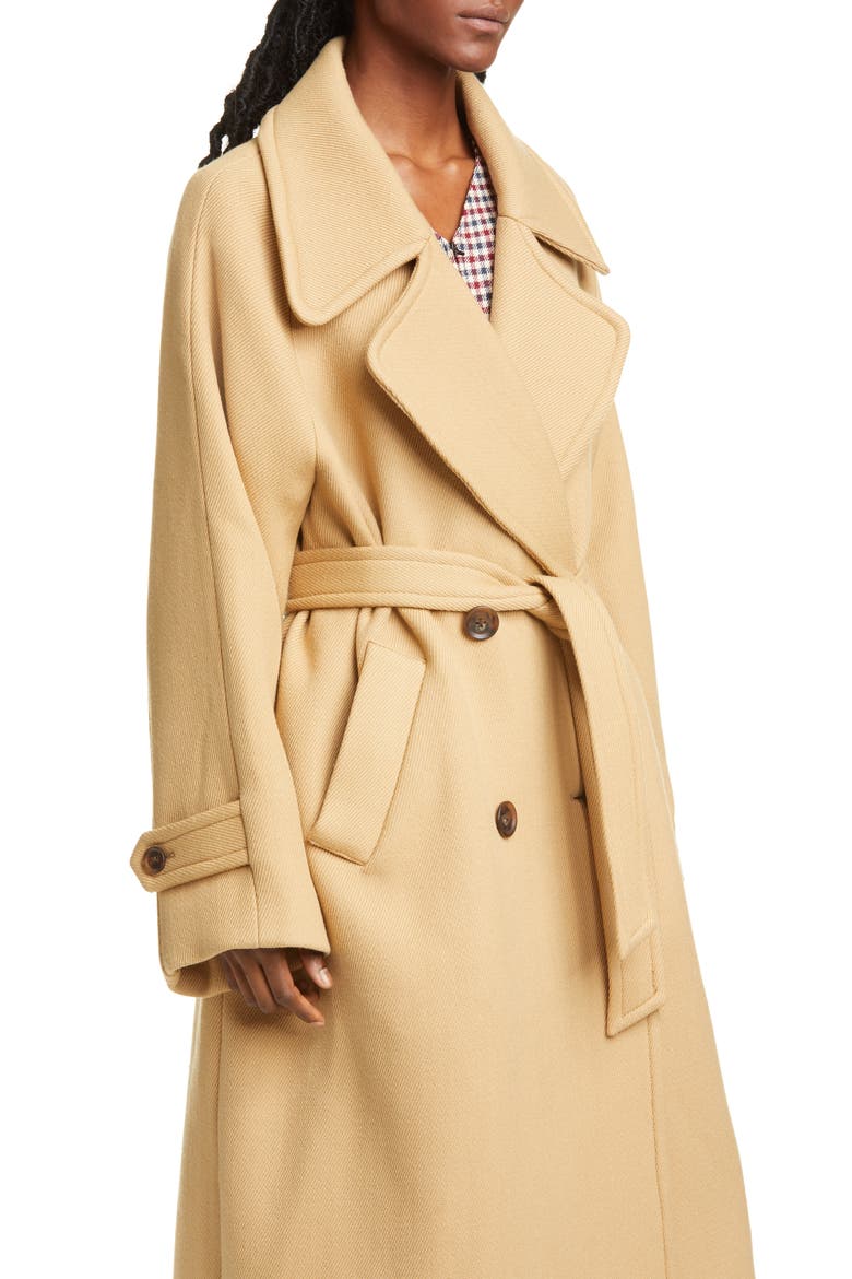 Sea Amber Double Breasted Wool Coat, Alternate, color, CAMEL