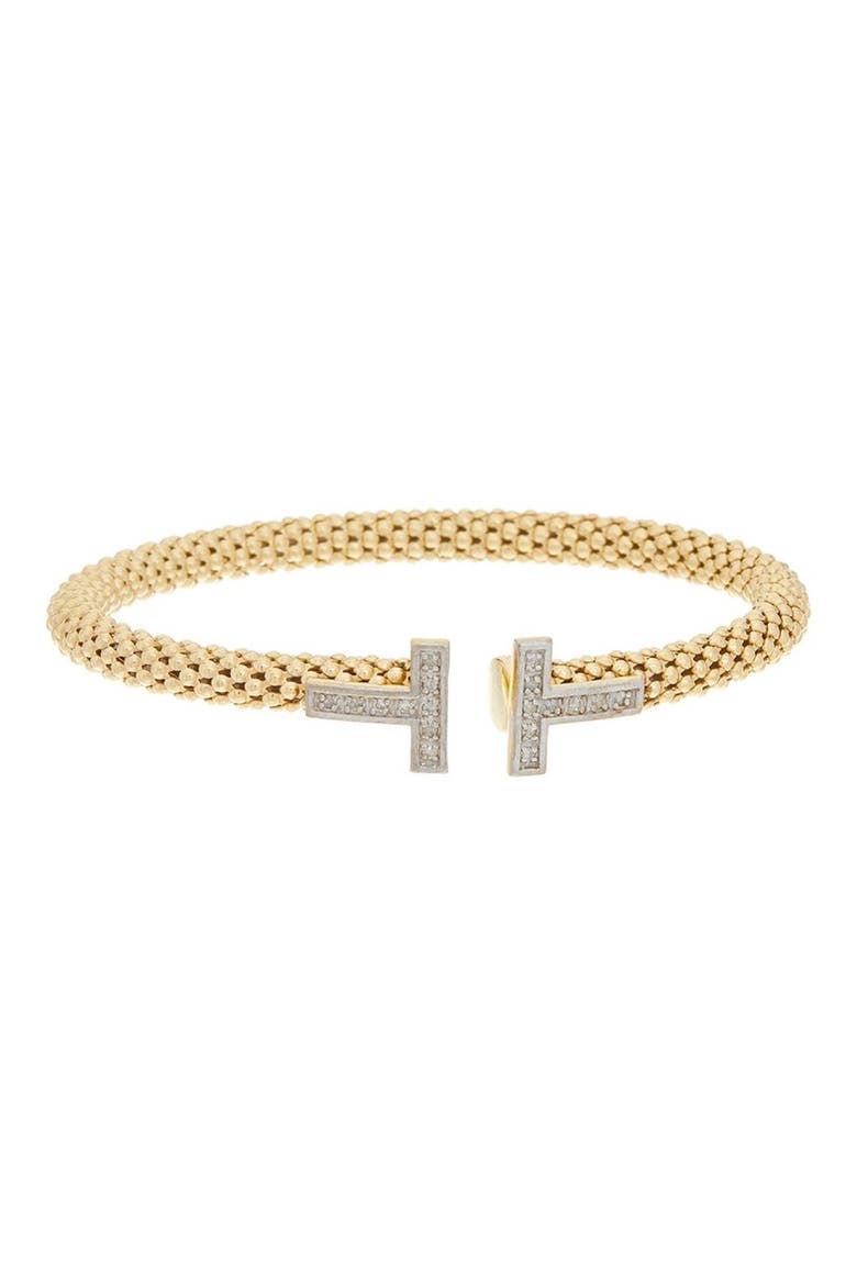 Diamond Mesh Cuff Bangle, Main, color, YELLOW