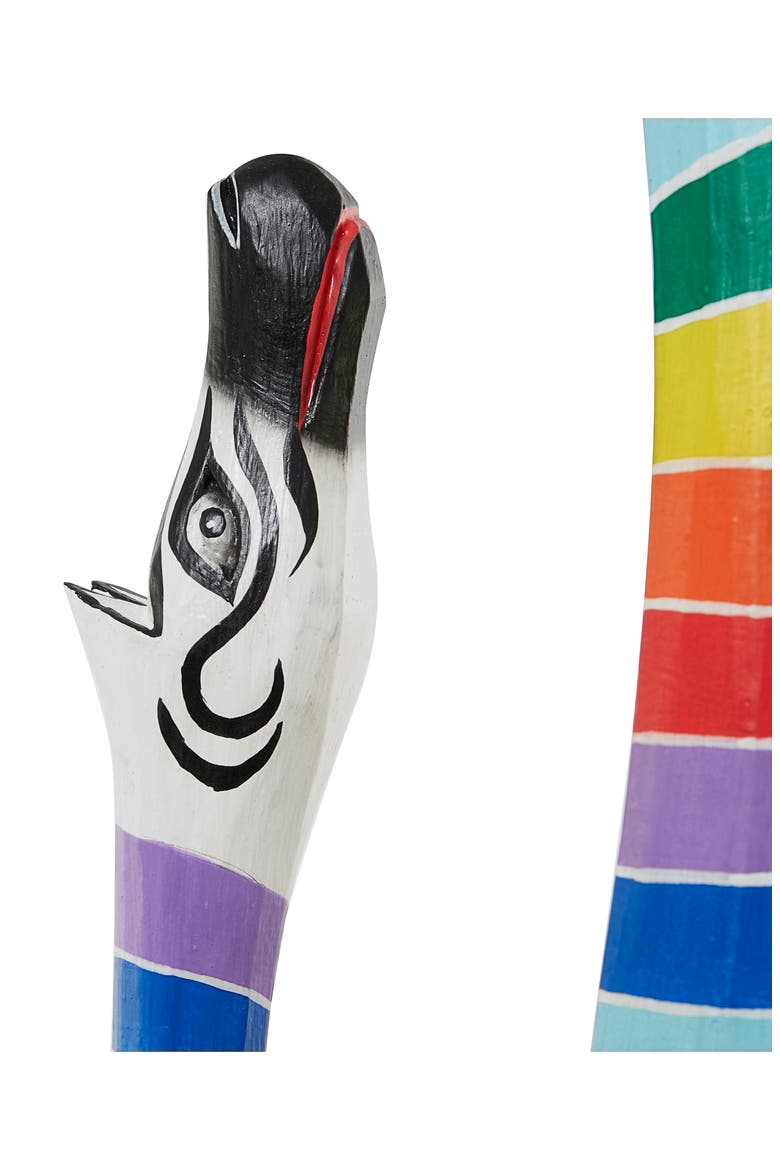 Multicolored Wood Striped Giraffe Sculpture, Alternate, color, SILVER