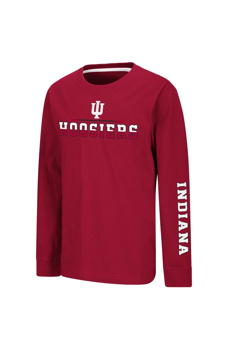 COLOSSEUM Youth Colosseum Crimson Indiana Hoosiers Two-Hit Long Sleeve T-Shirt, Alternate, color, 