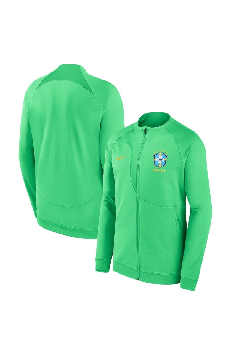 Nike Men's Nike Green Brazil National Team 2022 Academy Pro Anthem Performance Raglan Full-Zip Jacket, Alternate, color, 