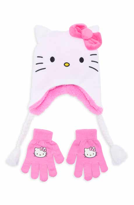 Hello Kitty Trapper Hat & Gloves Set
