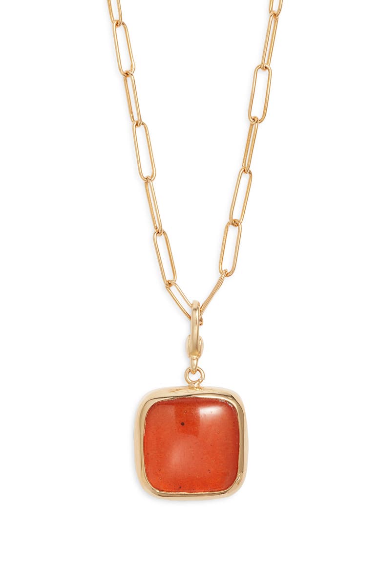 Umbo Square Charm, Main, color, POPPY