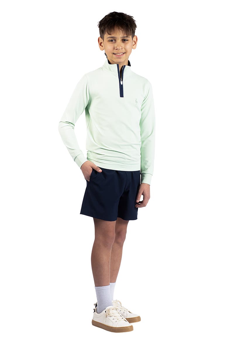 Kids' Micro Grid Textured Pullover, Alternate, color, ALOE GREEN