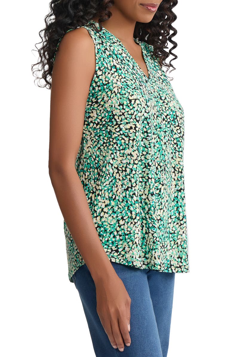 Jones New York Abstract Print Pleat Front Sleeveless Top, Alternate, color, 
