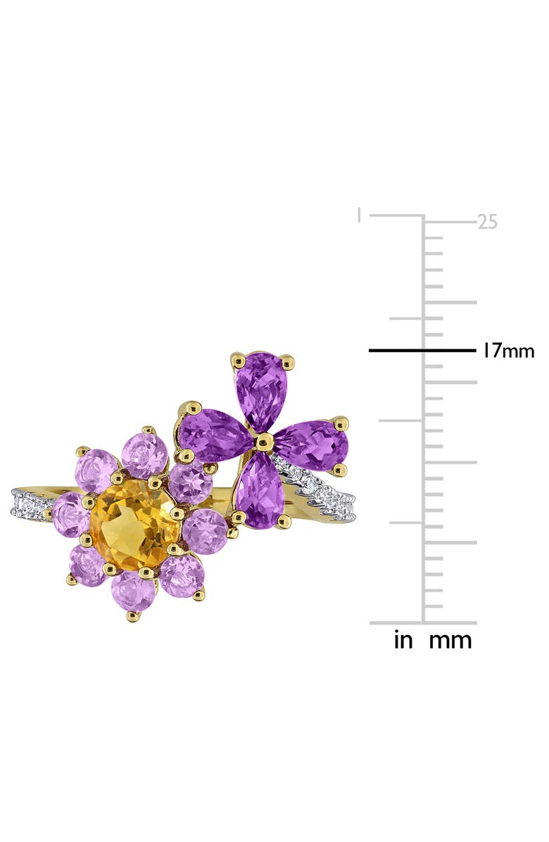 DELMAR Semiprecious Stone Floral Cluster Ring, Alternate, color, Purple Multi
