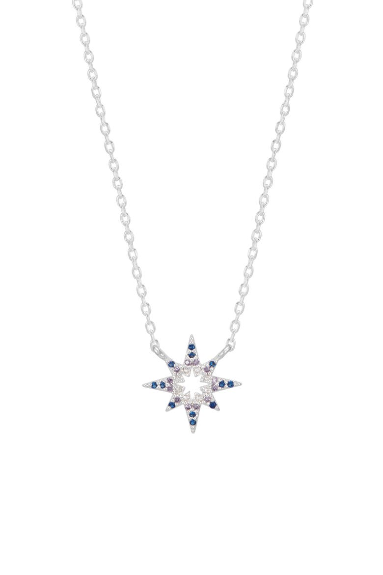 North Star Cubic Zirconia Pendant Necklace, Main, color, SILVER