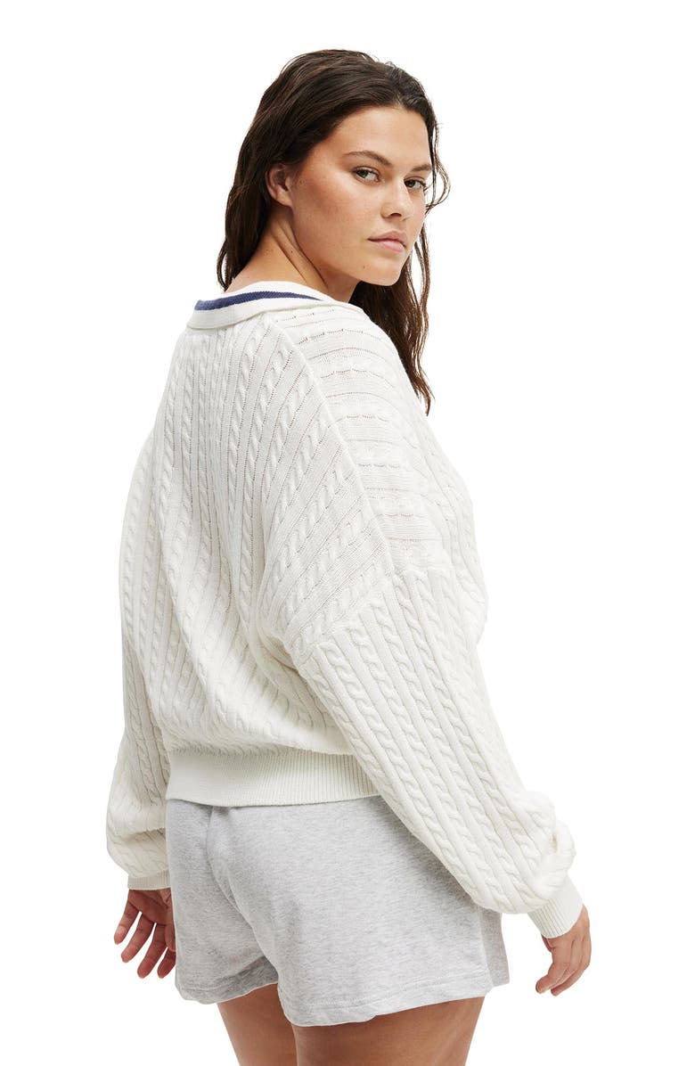 Cotton On Women's Coco Cotton Long Sleeve Polo, Alternate, color, 