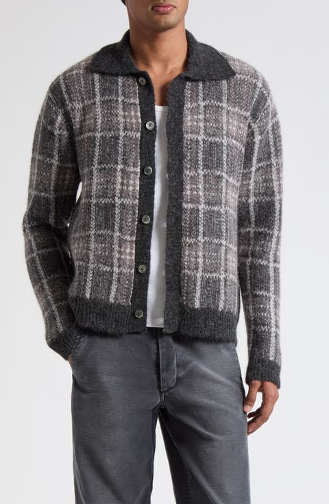Evening Alpaca Hair & Wool Polo Cardigan