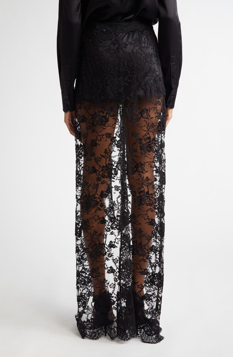 Dolce&Gabbana Long Chantilly Lace Skirt, Alternate, color, 