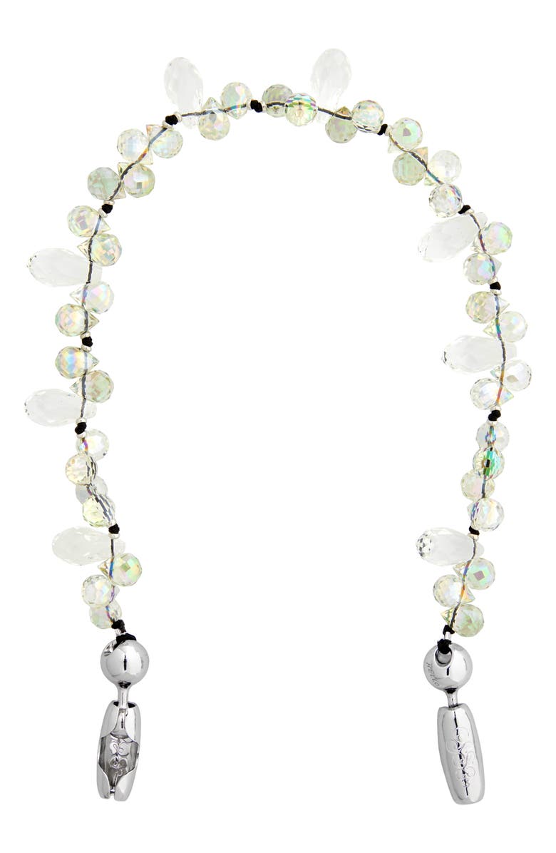 ossa Faceted Crystal Beaded Wrist Strap for iPhone Case, Main, color, Crystal