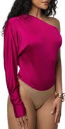 JLUXLABEL One-Shoulder Satin Bodysuit