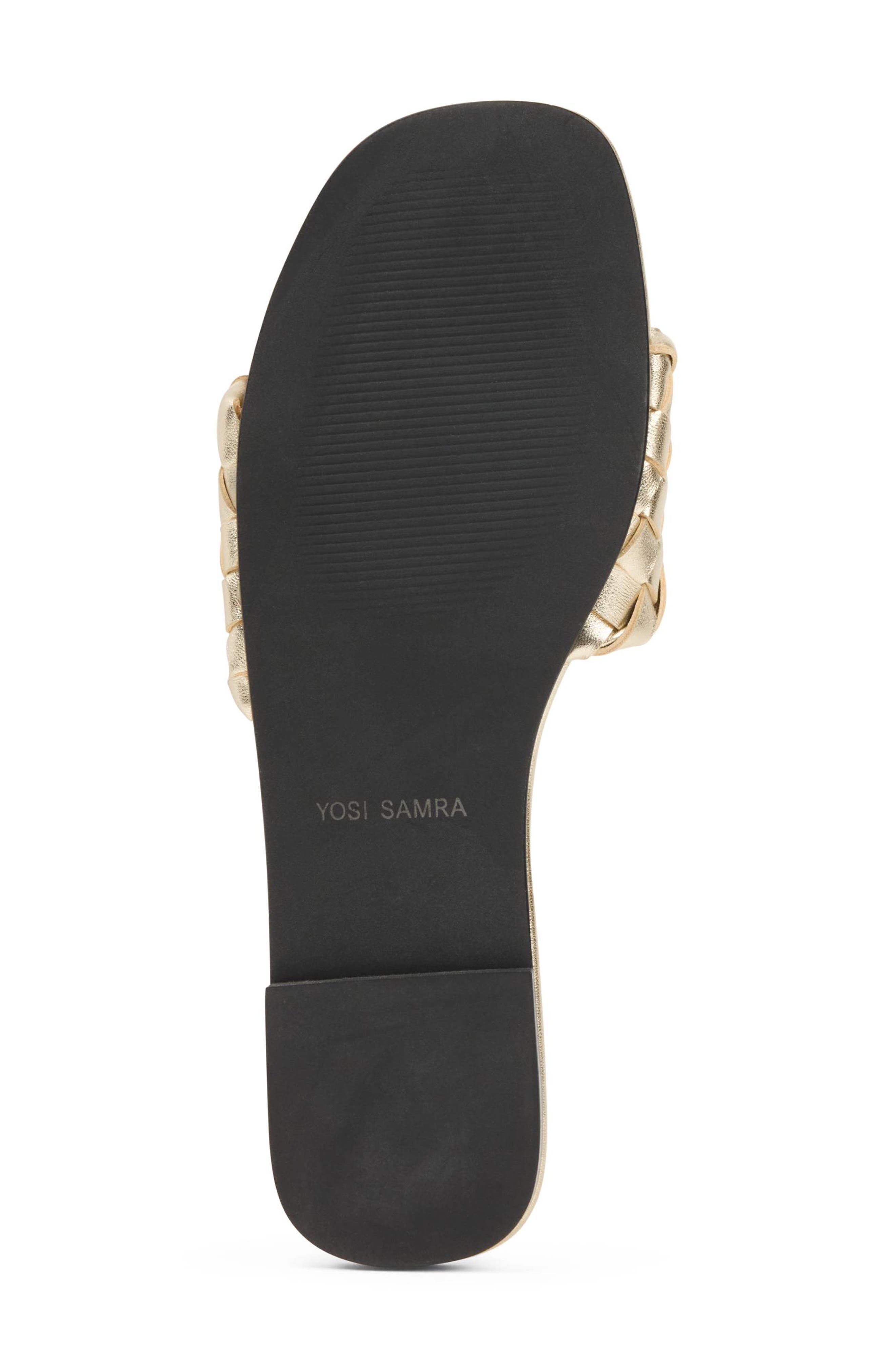 Nathalie Leather Slide Sandal, Alternate, color, GOLD
