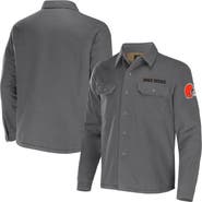 NFL X DARIUS RUCKER Men's NFL x Darius Rucker Collection by Fanatics Gray Cleveland Browns Canvas Button-Up Shirt Jacket
