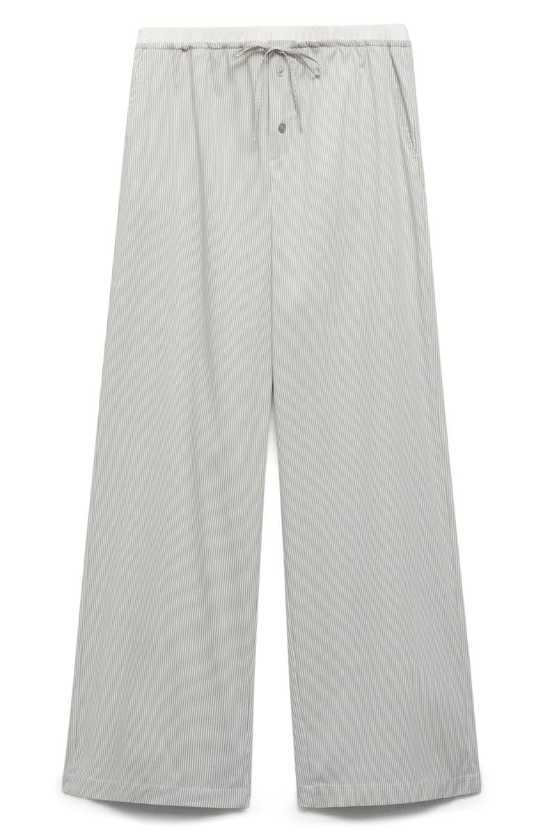 MANGO Stripe Pajama Pants, Alternate, color, Aqua Green