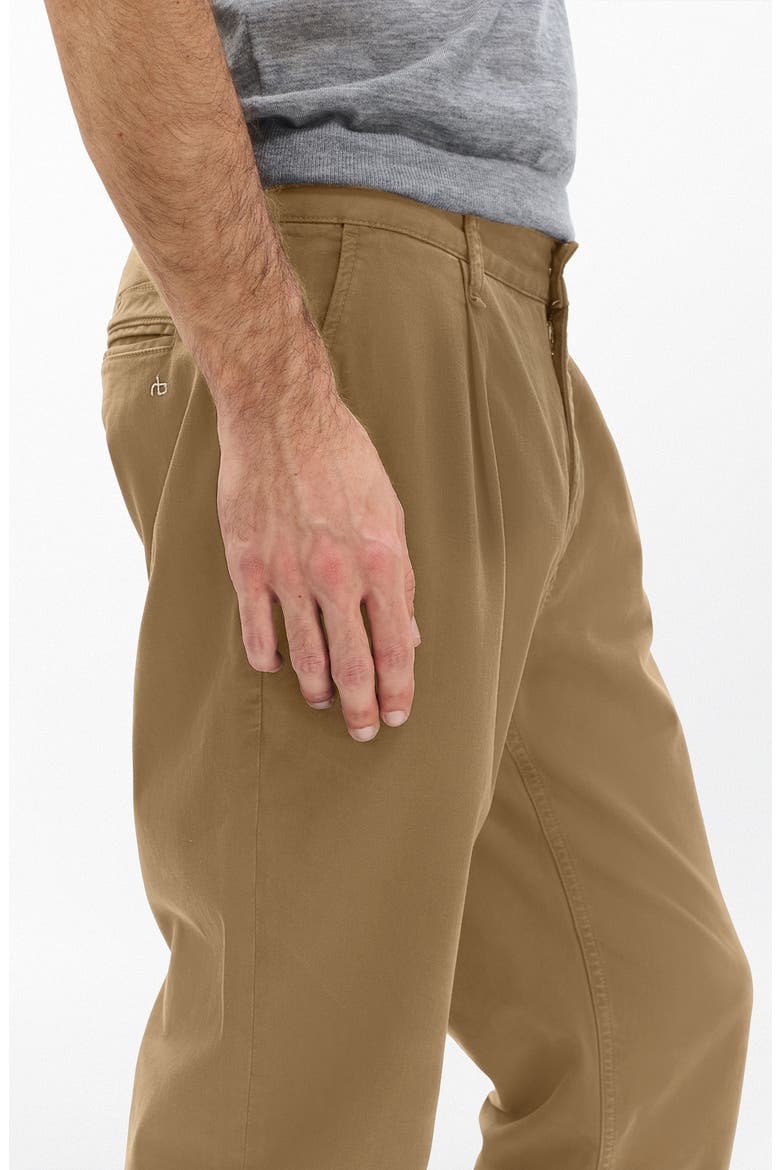 Evan Trim Fit Pleated Stretch Cotton Chinos, Alternate, color, BARK