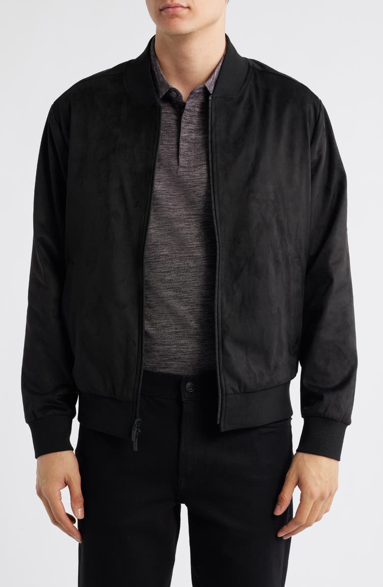 Robert Barakett Renoir Blade Collar Faux Suede Jacket, Main, color, Black