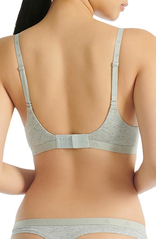 Adidas Originals Underwire Stretch Cotton Push-up T-shirt Bra In Gray