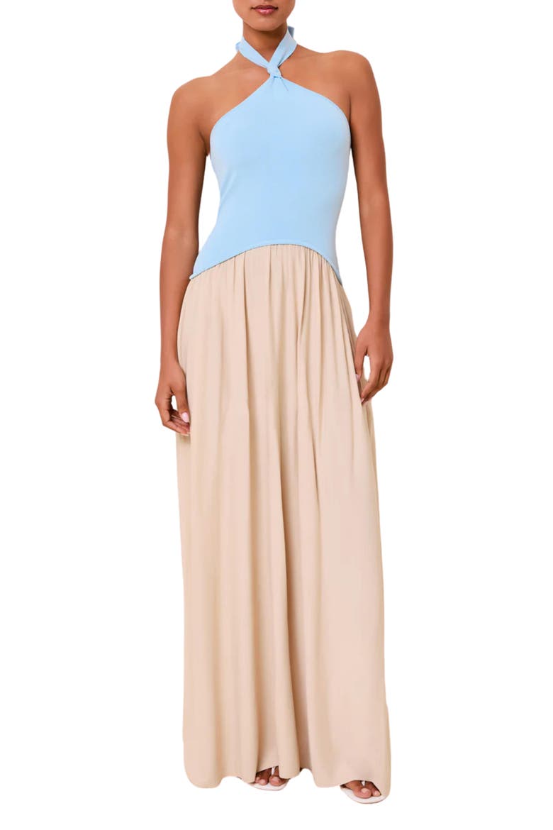 The Jordan Halter Maxi Dress, Main, color, SEABREEZE DUNE