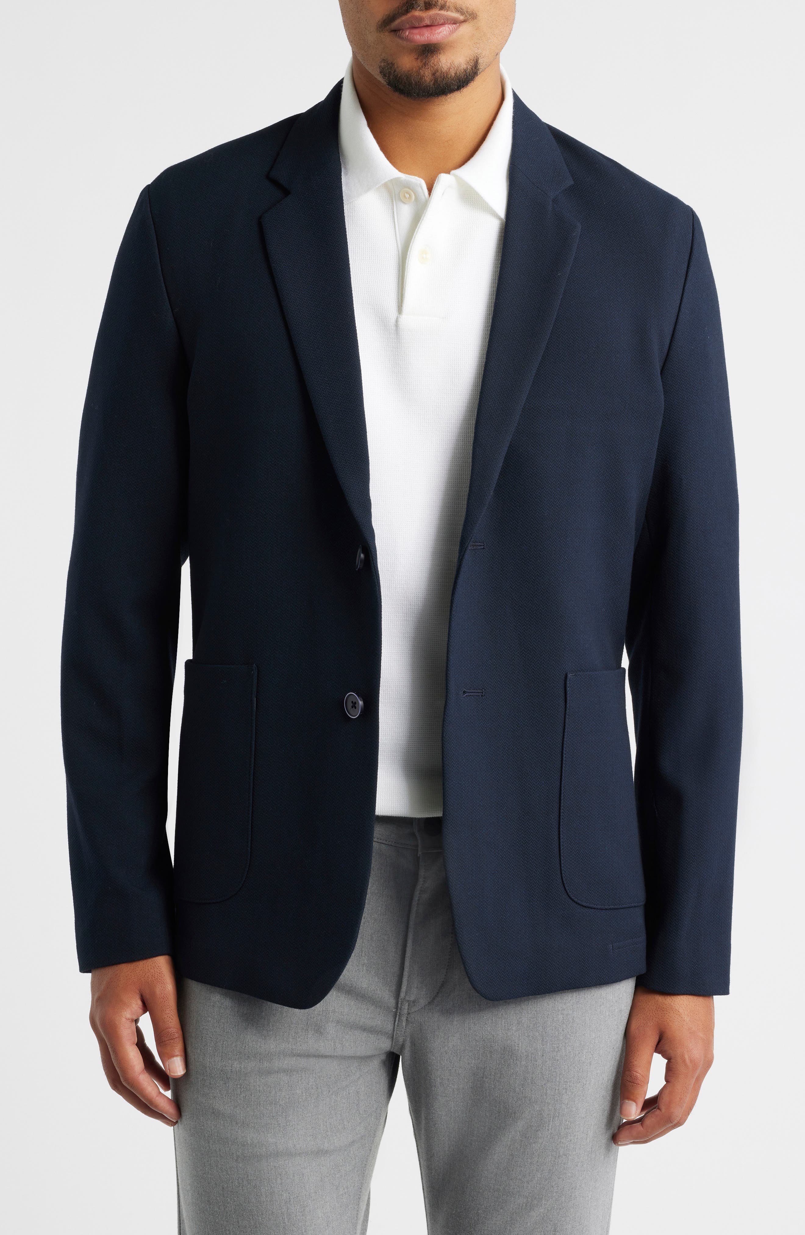 Robert Barakett Shaw Navy Textured Stretch Sport Coat