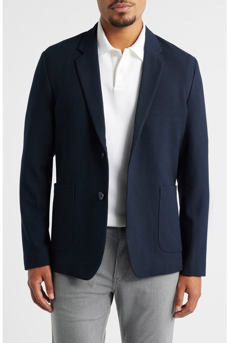 Shaw Navy Textured Stretch Sport Coat, Main, color, NAVY