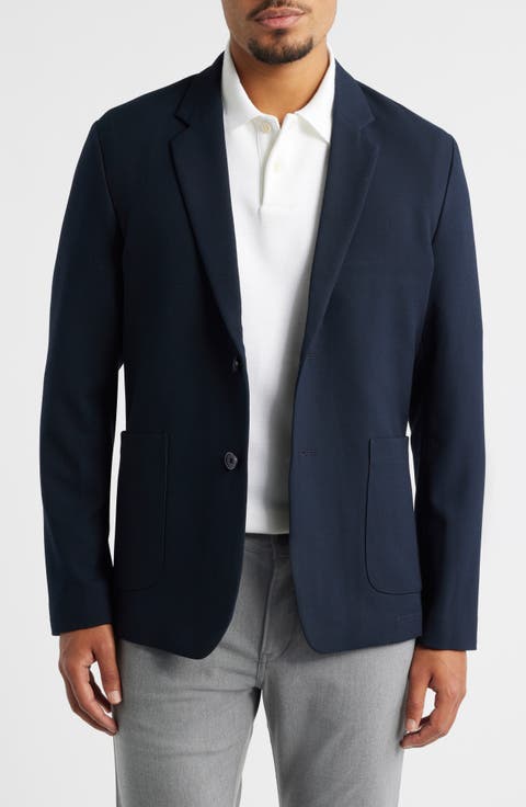 Shaw Navy Textured Stretch Sport Coat