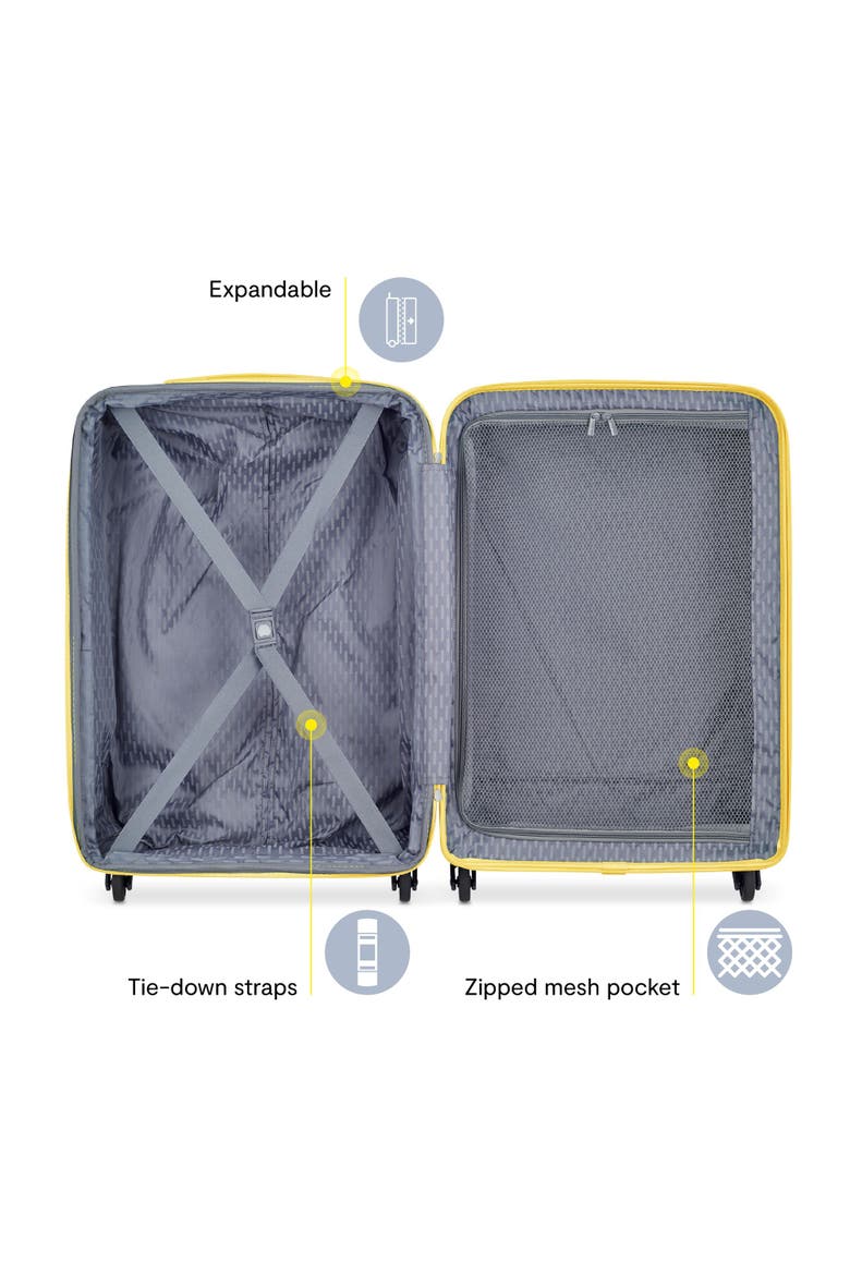 Christine Hardside Expandable (19"/25"/30") 3 Piece Spinner Luggage Set, Alternate, color, White/Yellow