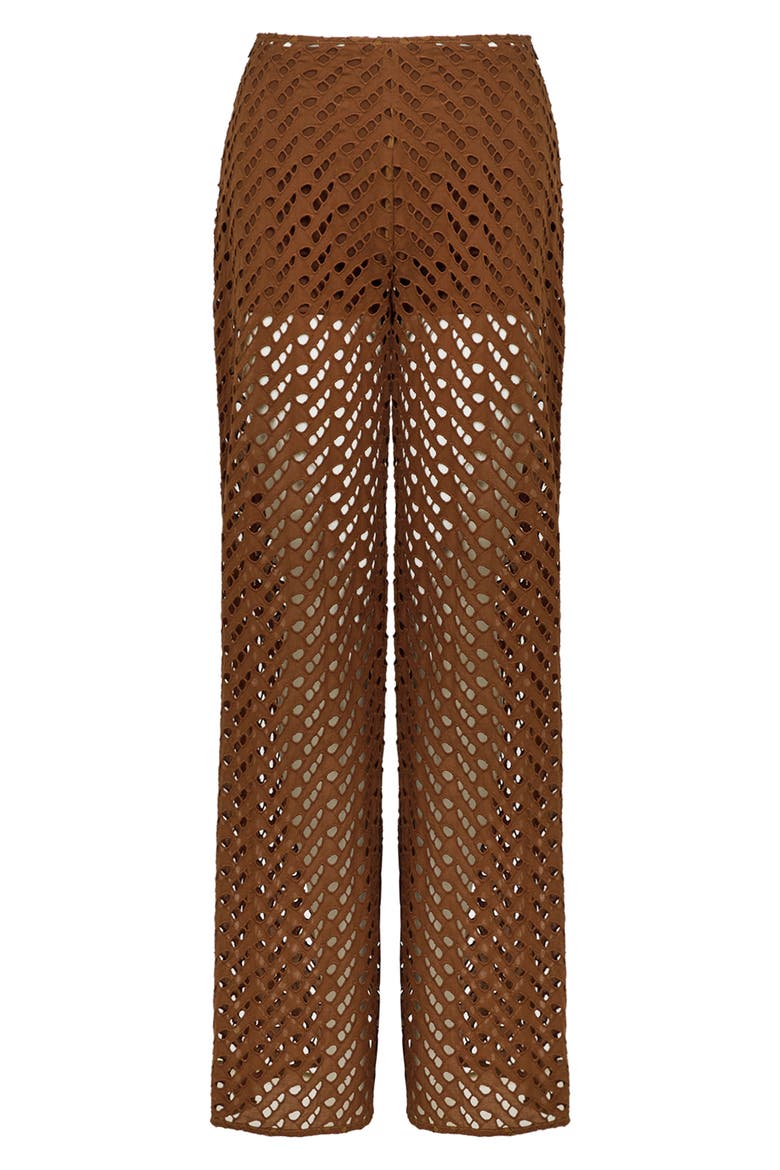 Venice Wide Leg Cotton Cover-Up Pants, Alternate, color, BROWN