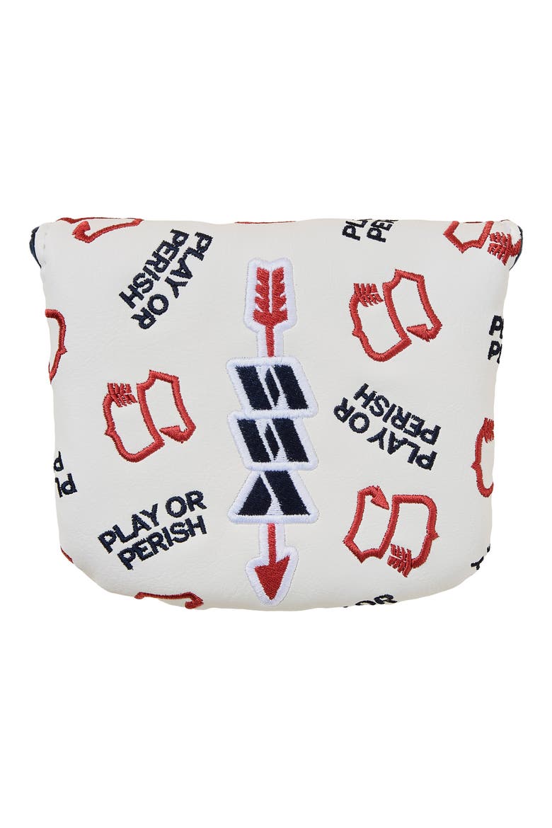 Classic SSC Leather Mallet Putter Cover, Main, color, WHITE