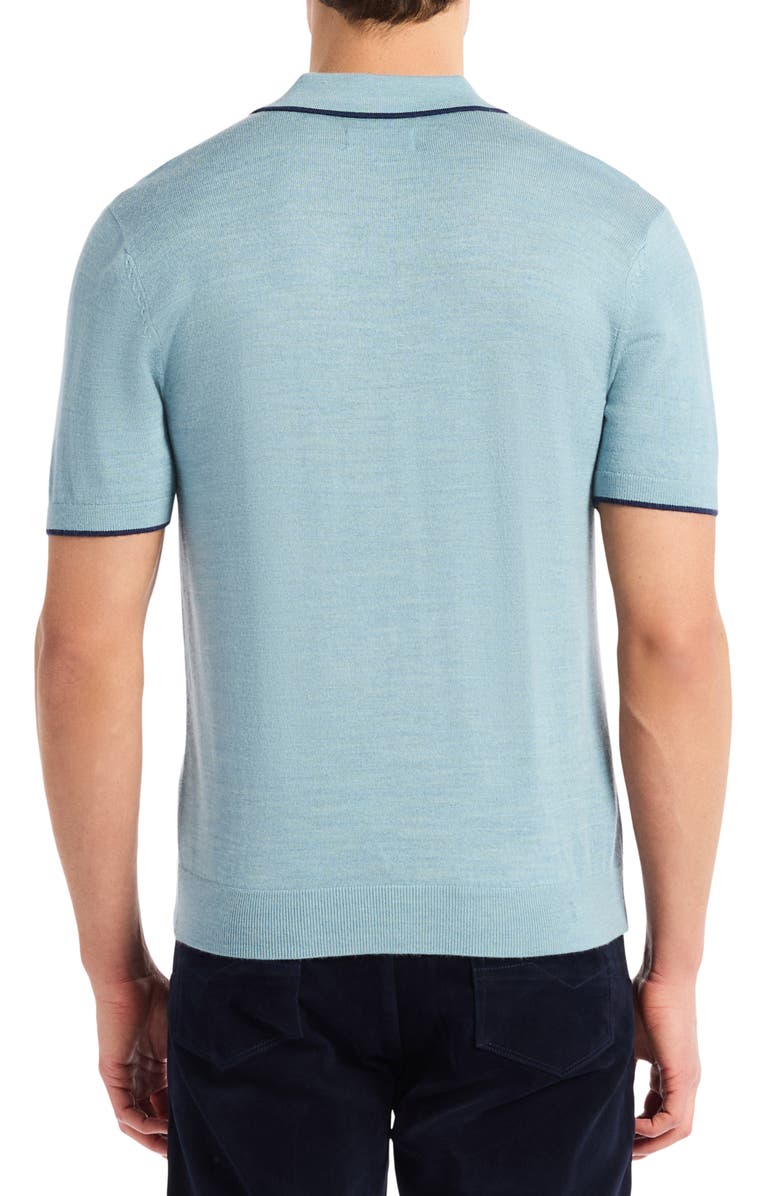 Robert Graham Edvan Merino Wool Blend Polo Sweater, Alternate, color, Slate Blue
