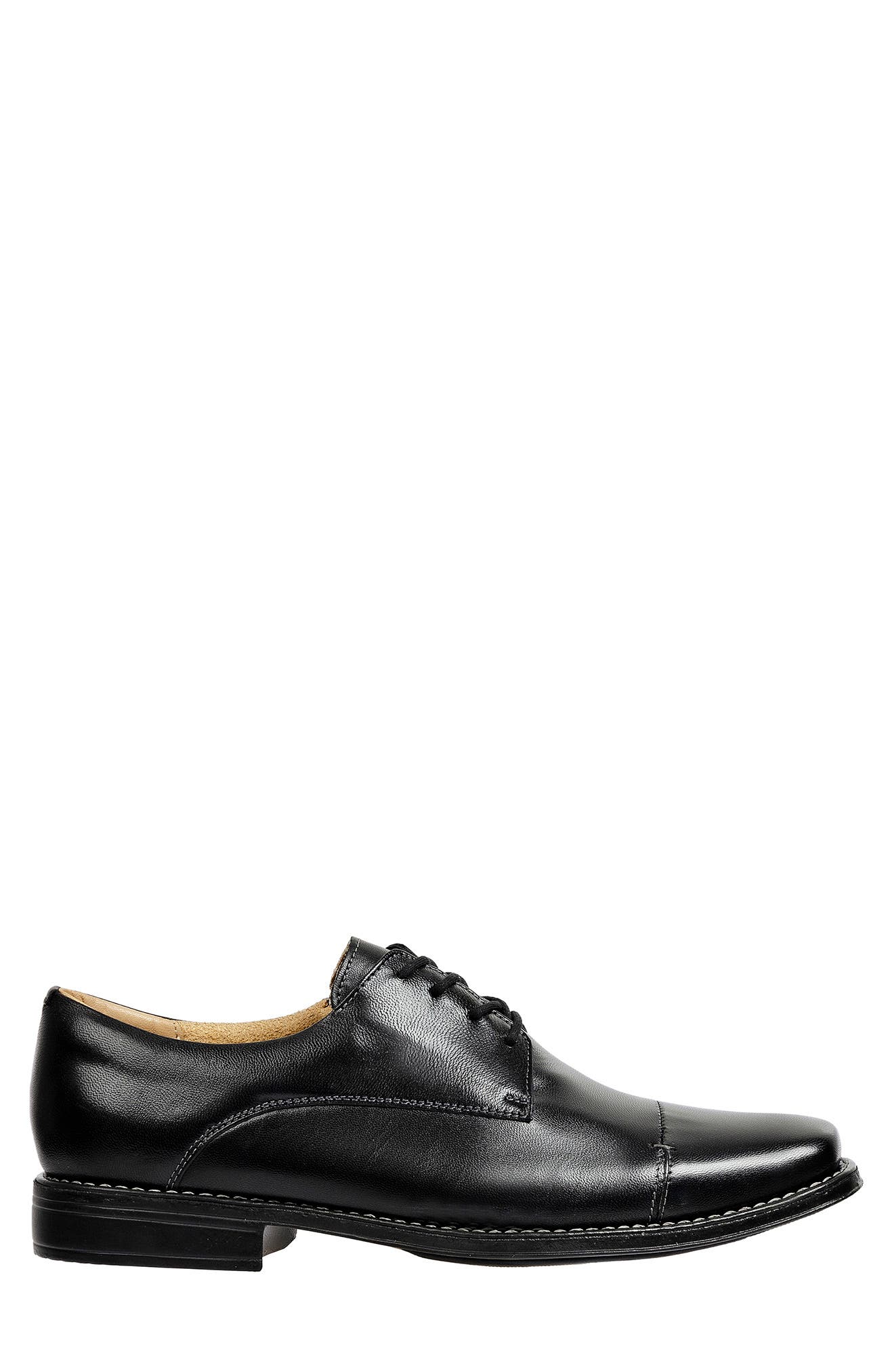 Cap Toe Leather Derby, Alternate, color, BLACK