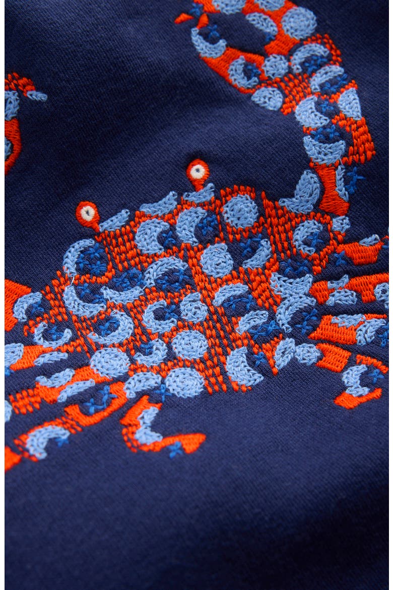 Kids' Sea Embroidered Sweatshirt, Alternate, color, MEDIEVAL BLUE SEACREATURES