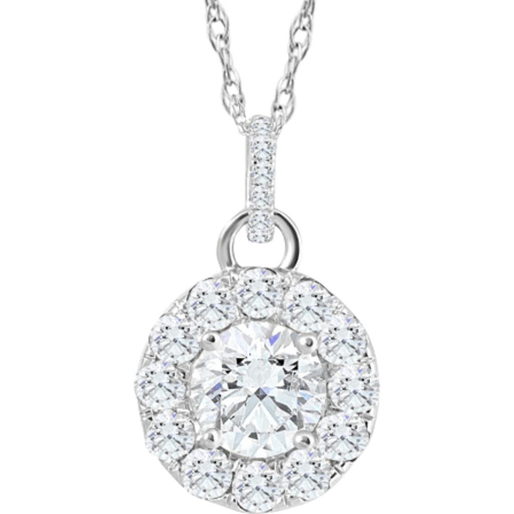 Bliss Diamond 2 Ct Tw Diamond (1ct Center) Halo Pendant 10k Gold Necklace