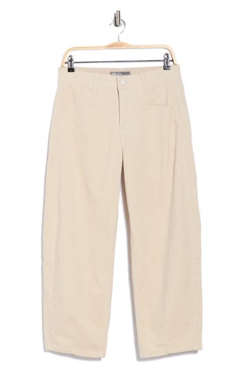 Democracy High Waist Barrel Corduroy Pants In Neutral