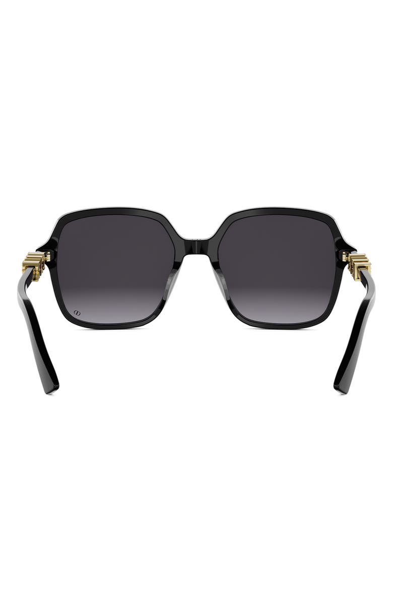 DIOR Treasure S1I 54mm Square Sunglasses, Alternate, color, Shiny Black / Gradient Smoke