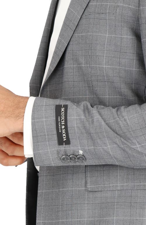 Scotch & Soda Regular Fit Grey Plaid Wool Suit In Grey Plaid