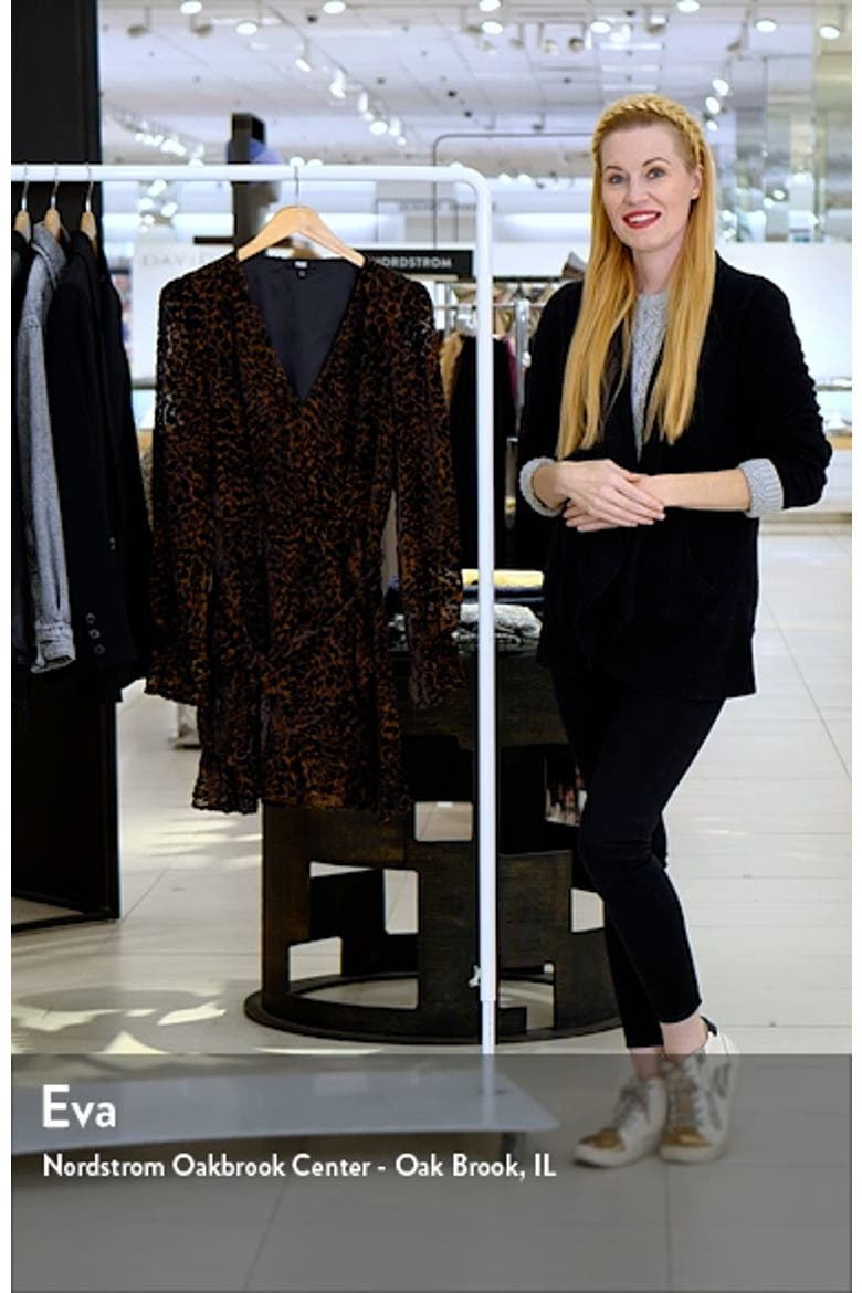Ysabel Long Sleeve Leopard Velvet Burnout Dress video