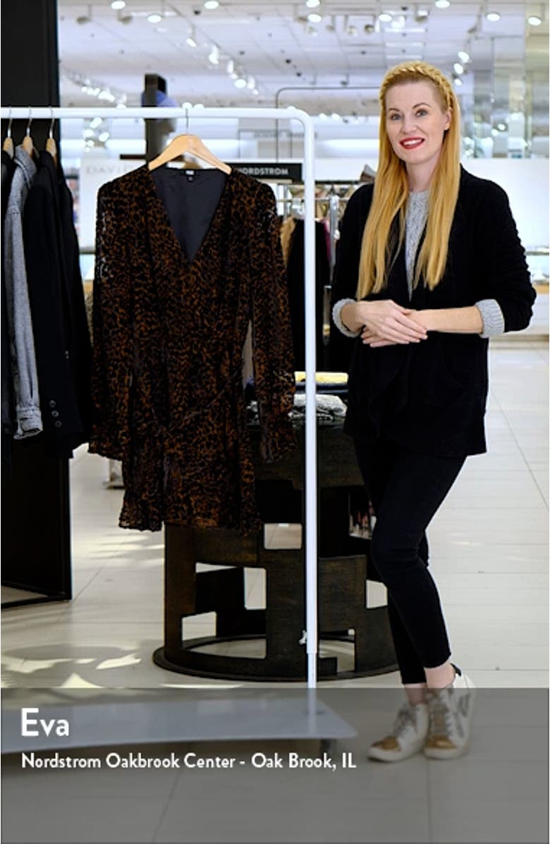 Ysabel Long Sleeve Leopard Velvet Burnout Dress, sales video thumbnail