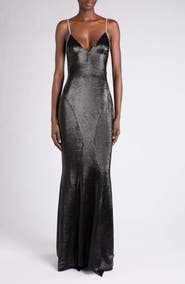 TOM FORD Crystal Chain Silk Blend Evening Gown