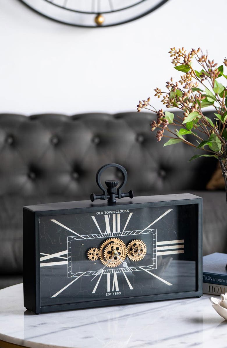 A & B Home Decorative Wall Clock, Alternate, color, Black