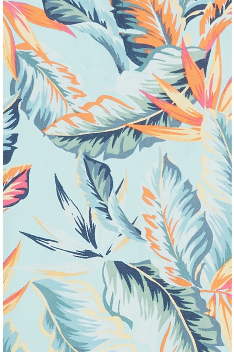 Break Wave Fronds Silk Blend Sport Shirt, Alternate, color, BLUE SWELL