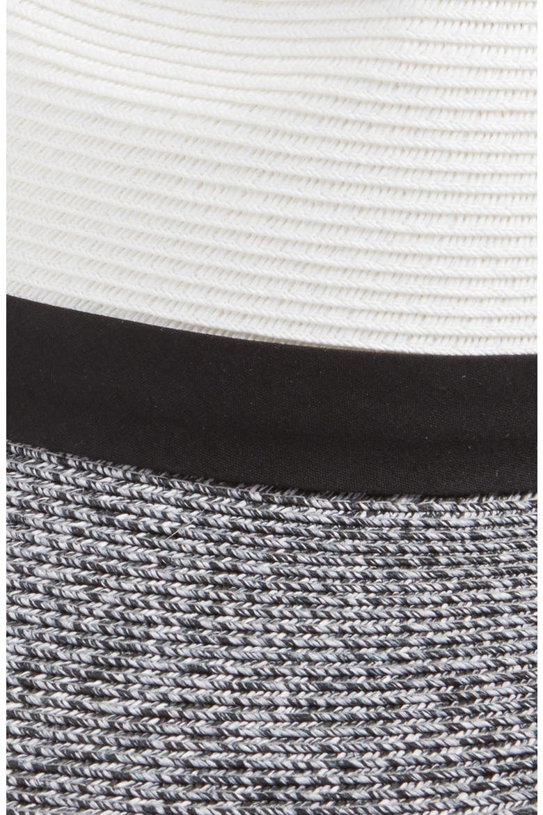 Packable Braided Paper Straw Panama Hat, Alternate, color, WHITE-BLACK COMBO