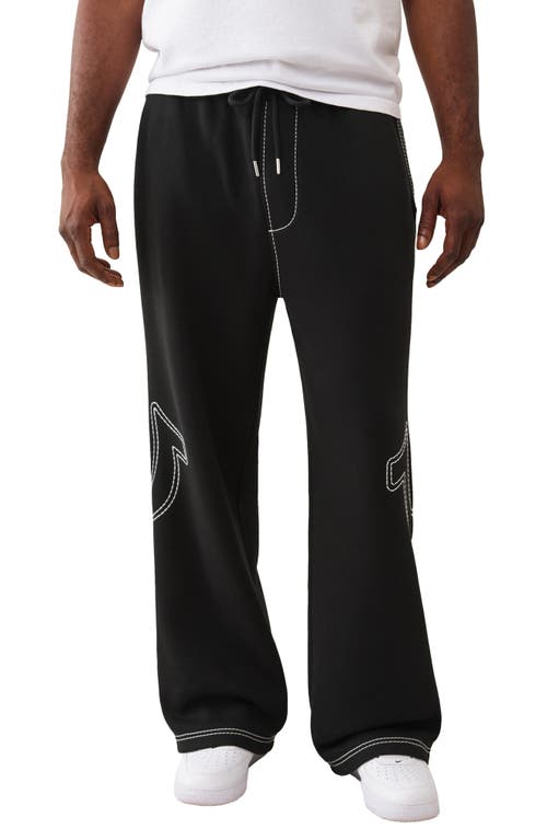 True Religion Baggy Big T Cotton Blend Sweatpants In Black