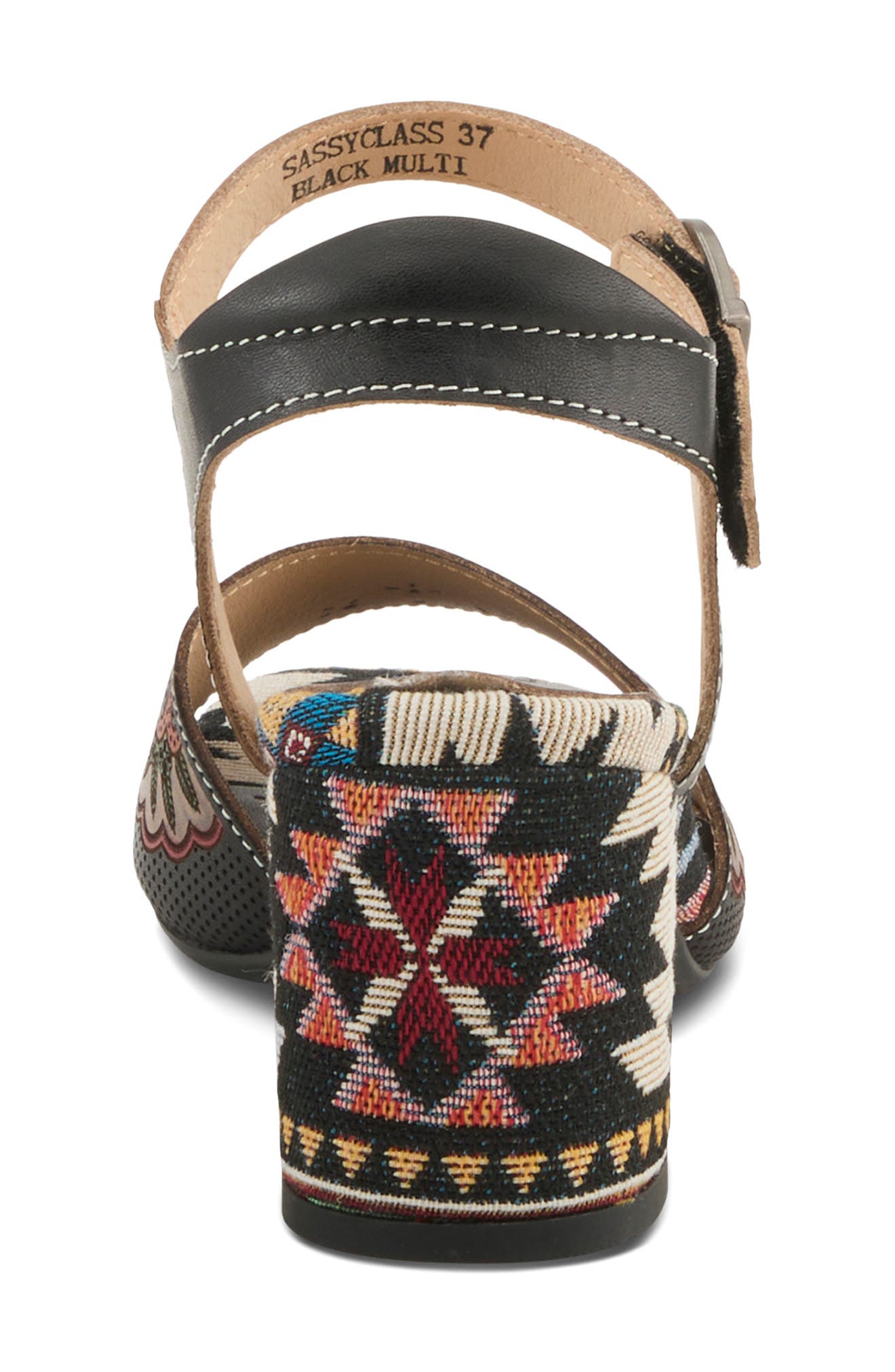 L'Artiste by Spring Step Sassyclass Ankle Strap Sandal, Alternate, color, Black Multi