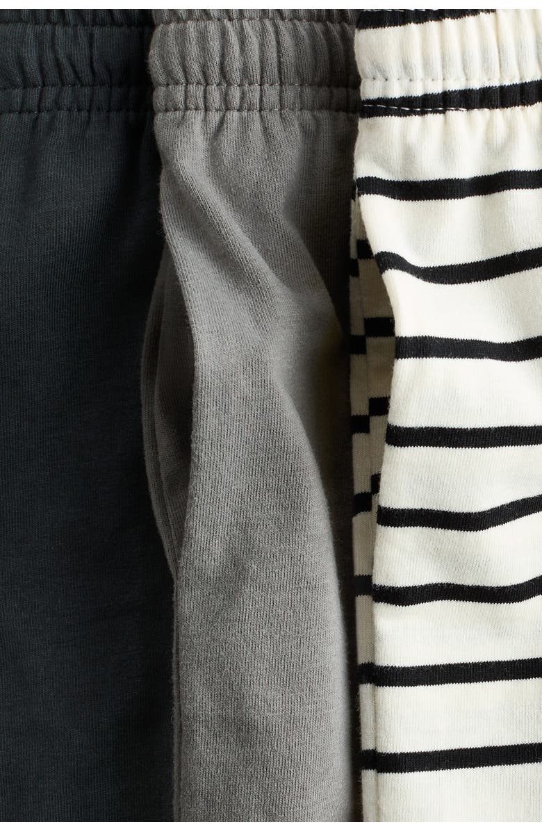 H&M 3-pack Cotton Jersey Shorts, Alternate, color, White/Striped