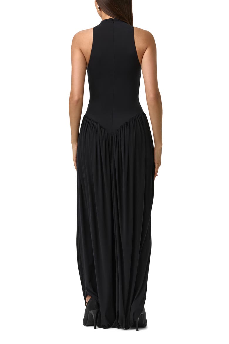 Sleeveless Mock Neck Maxi Dress, Alternate, color, BLACK